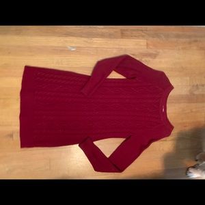 Red sweater dress